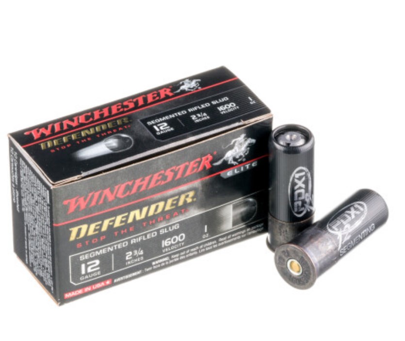 100 Rounds of 12ga Ammo by Winchester Defender  rifled slug