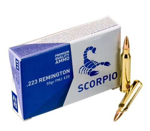 1000 Rounds of .223 Ammo by Scorpio – 55gr FMJ