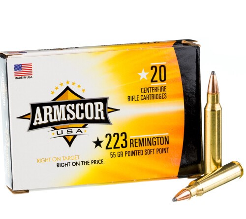 1000 Rounds of .223 Rem Ammo by Armscor USA – 55gr PSP