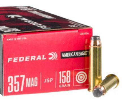 1000 Rounds of .357 Mag Ammo Federal – 158gr JSP