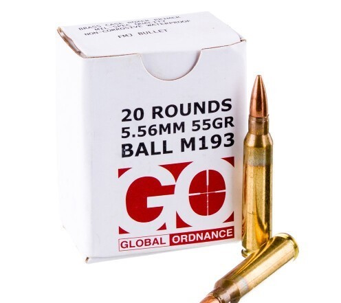 1000 Rounds of 5.56×45 Ammo by Global Ordnance – 55gr FMJ M193