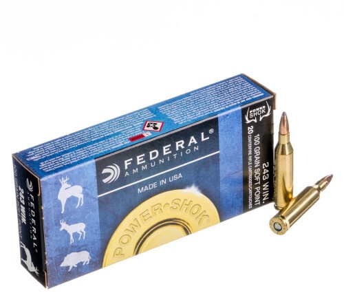 200 Rounds of .243 Win Ammo by Federal Power-Shok – 100gr SP
