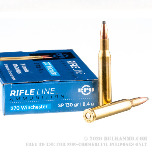 200 Rounds of .270 Win Ammo by Prvi Partizan – 130gr SP