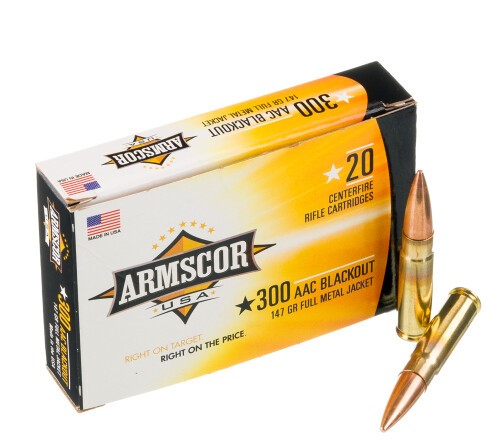 200 Rounds of .300 AAC Blackout Ammo by Armscor – 147gr FMJ