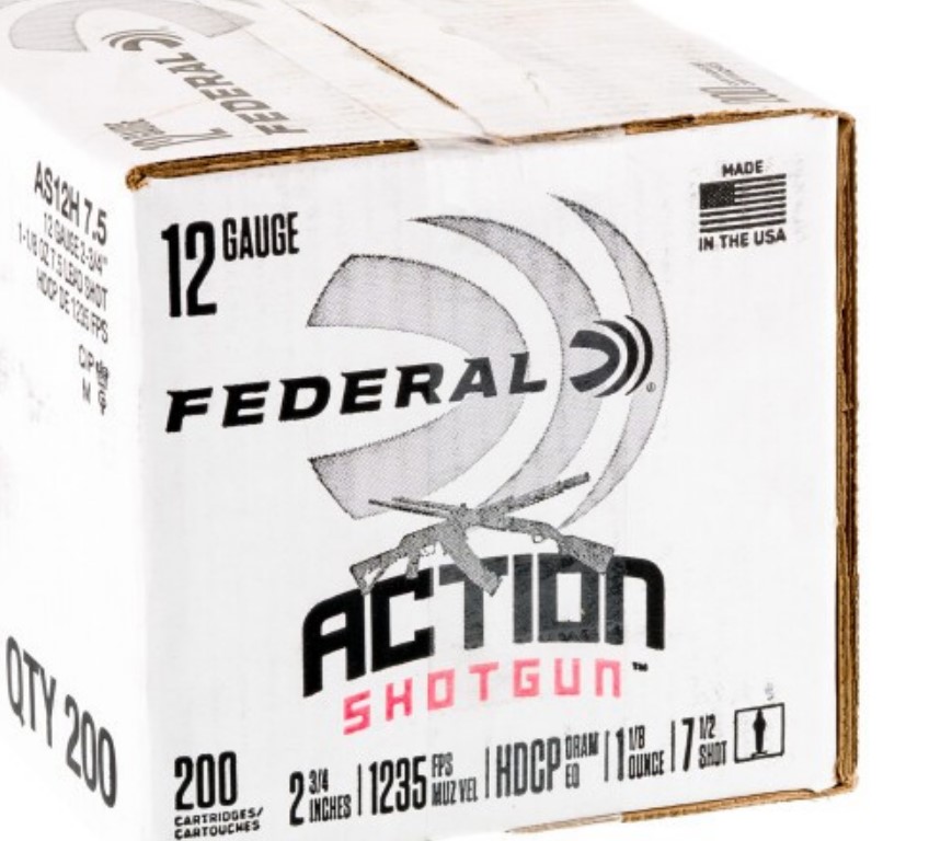 200 Rounds of 12ga Ammo by Federal Action Shotgun 7.5shot