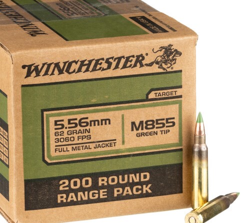 200 Rounds of 5.56×45 Ammo by Winchester – 62gr FMJ M855