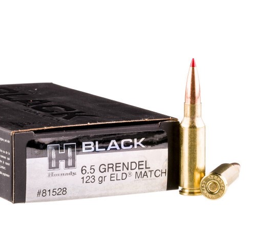 200 Rounds of 6.5mm Grendel Ammo by Hornady Black – 123gr ELD