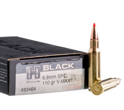 200 Rounds of 6.8 SPC Ammo by Hornady BLACK – 110gr V-MAX