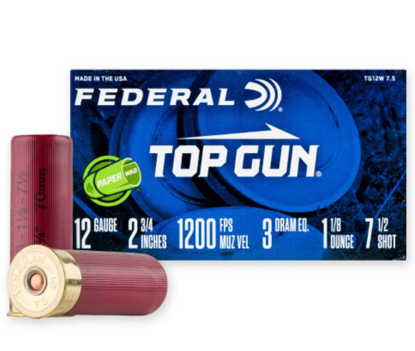 250 Rounds of 12ga Ammo by Federal Top Gun 7.5 shot