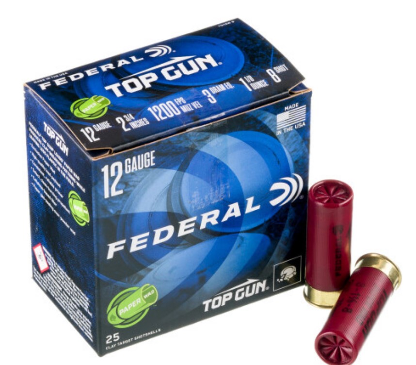 250 Rounds of 12ga Ammo by Federal Top Gun 8 shot
