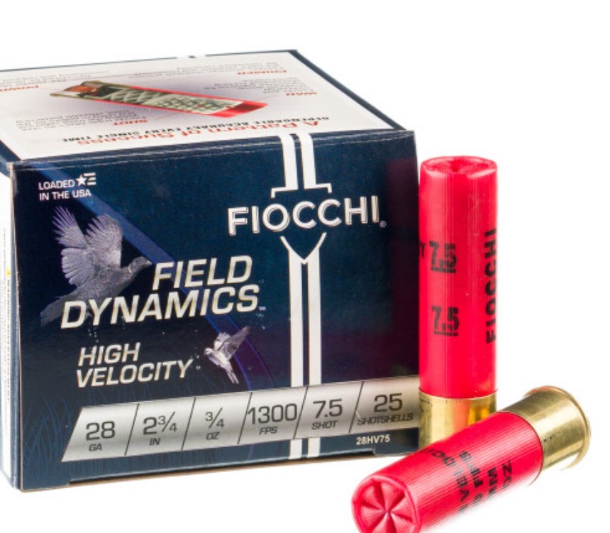 250 Rounds of 28ga Ammo by Fiocchi  7.5 Shot