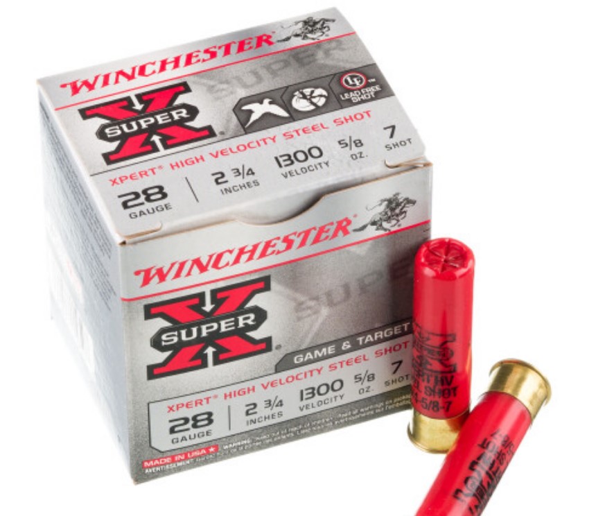250 Rounds of 28ga Ammo by Winchester Super-X 7 steel shot