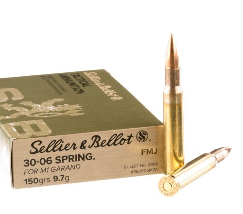 400 Rounds of 30-06 Springfield M1 Garand Ammo by Sellier & Bellot – 150gr M2 FMJ