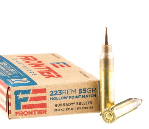 500 Rounds of .223 Ammo by Hornady Frontier – 55gr HP Match