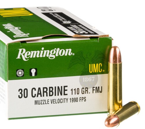 500 Rounds of .30 Carbine Ammo by Remington UMC – 110gr MC