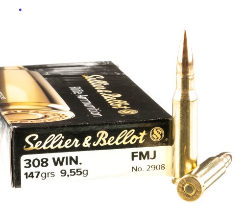 500 Rounds of .308 Win Ammo by Sellier & Bellot – 147gr FMJ