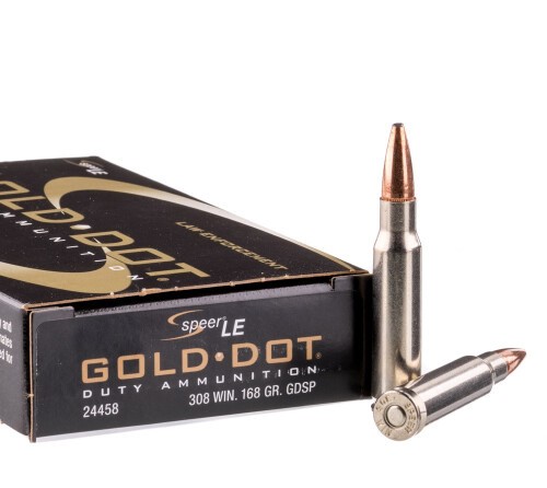 500 Rounds of .308 Win Ammo by Speer Gold Dot – 168gr Bonded SP