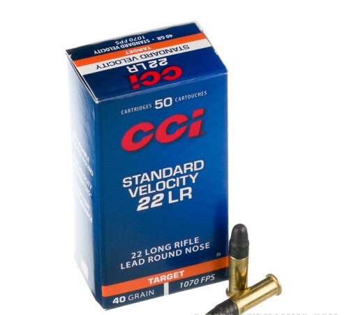 5000 Rounds of .22 LR Standard Velocity Ammo by CCI – 40gr LRN
