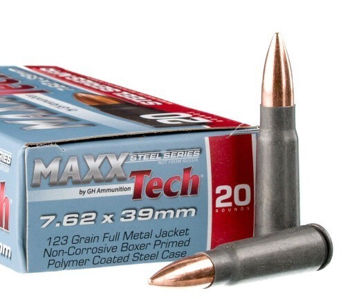 600 Rounds of 7.62×39 Ammo by MAXXTech Steel Series NFR – 123gr FMJ