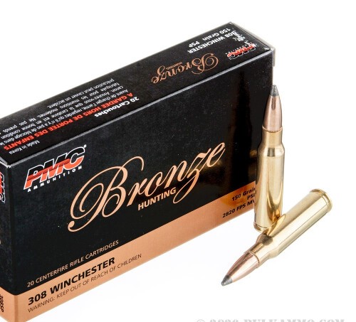 800 Rounds of .308 Win Ammo by PMC Bronze Hunting – 150gr SP