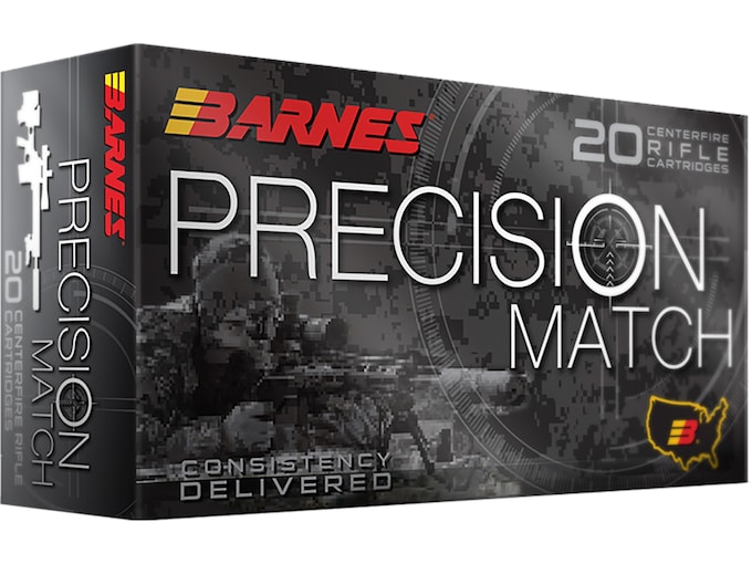 Barnes Precision Match 223 Remington Ammo 77 Grain Barnes Match Burner Box of 20