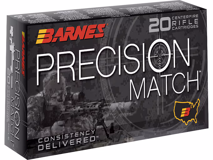Barnes Precision Match 300 Winchester Magnum Ammo 220 Grain Barnes Open Tip Box of 20