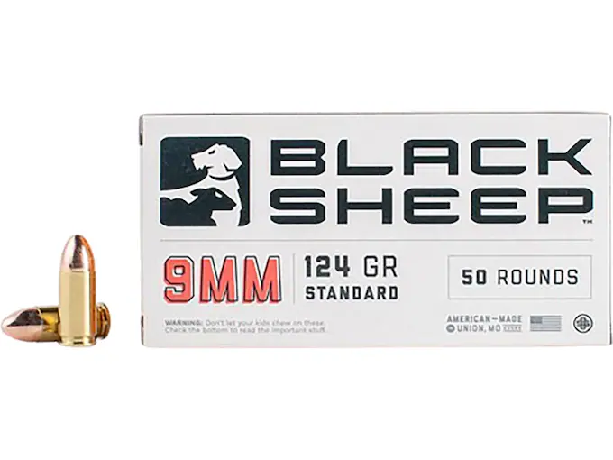 Black Sheep 9mm Luger Ammo 124 Grain Full Metal Jacket