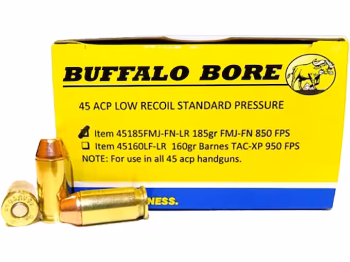 Buffalo Bore 45 ACP Ammo 185 Grain Full Metal Jacket
