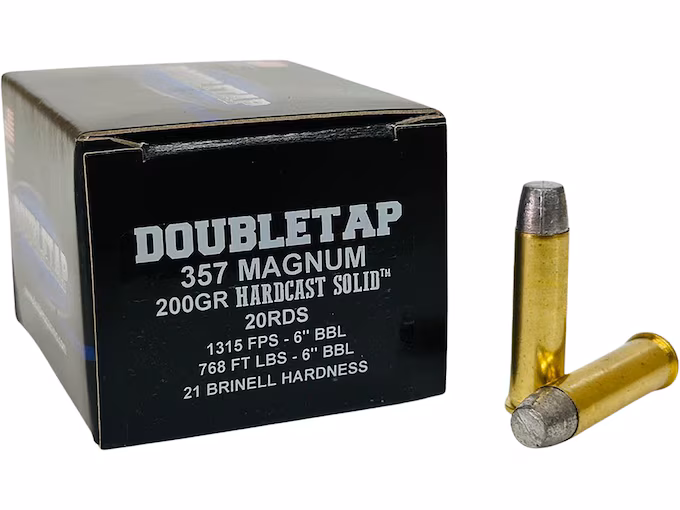 DoubleTap Hardcast Solid 357 Magnum Ammo 200 Grain Flat Nose