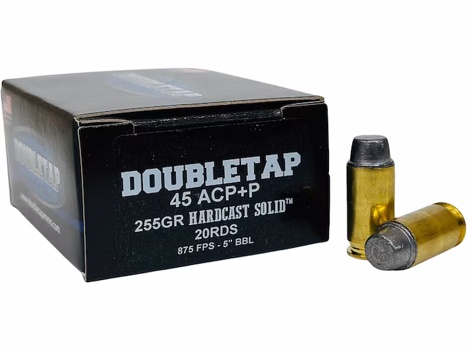 DoubleTap Hardcast Solid 45 ACP +P Ammo 255 Grain Semi-Wadcutter