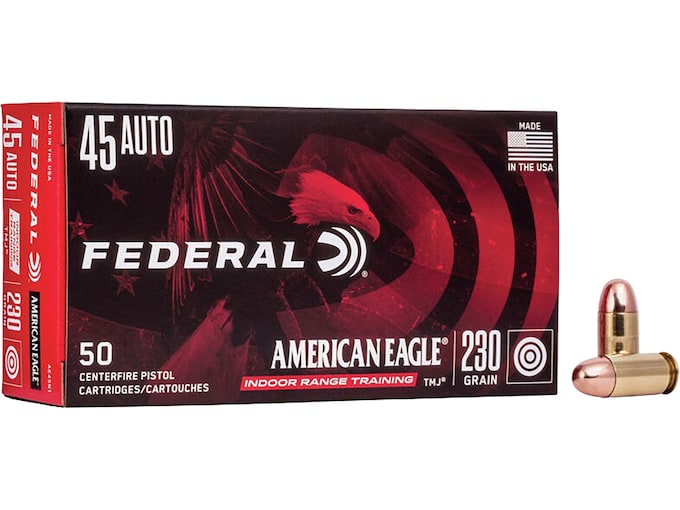 Federal American Eagle 45 ACP Ammo 230 Grain Total Metal Jacket