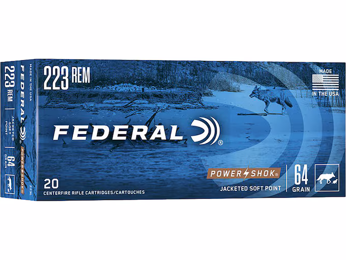Federal Power-Shok 223 Remington Ammo 64 Grain Soft Point