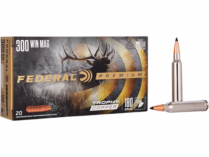 Federal Premium 300 Winchester Magnum Ammo 180 Grain Federal Trophy  Box of 20