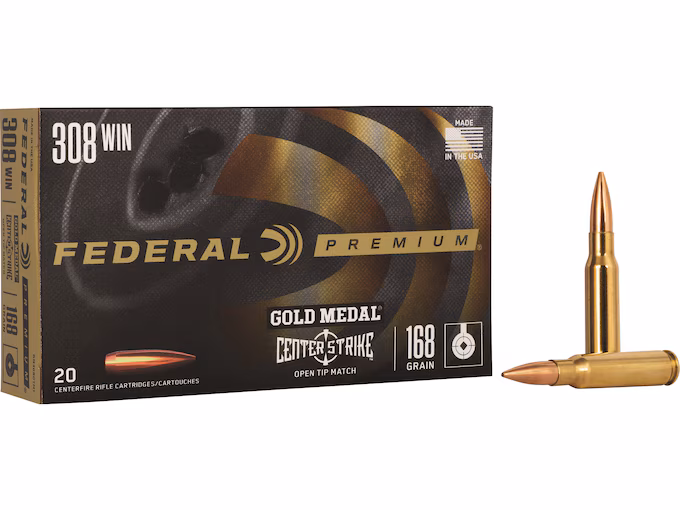 Federal Premium Gold Medal Centerstrike 308 Winchester Hollow Point
