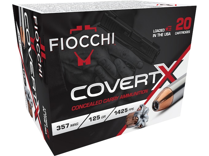 Fiocchi CovertX 357 Magnum Ammo 125 Grain Jacketed Hollow Point