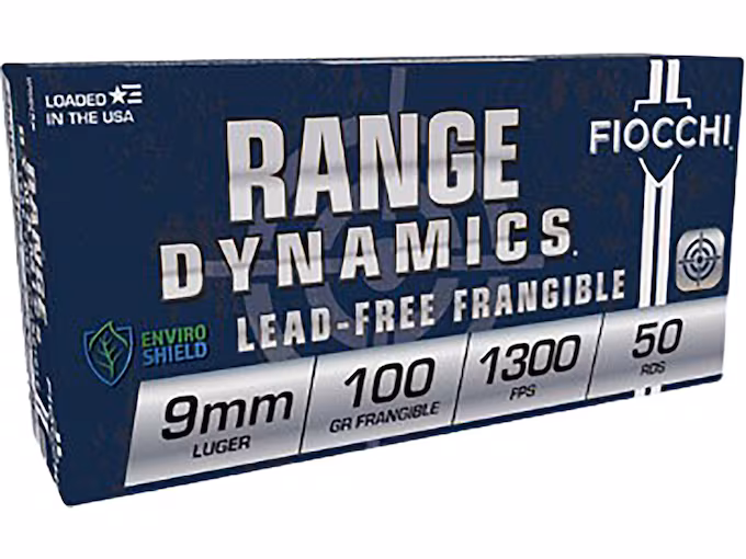 Fiocchi Shooting Dynamics 9mm Luger Ammo 100 Grain Frangible Round Nose Lead Free