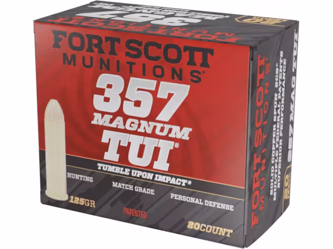 Fort Scott Munitions TUI 357 Magnum Ammo 125 Grain Solid Lead Free