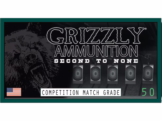 Grizzly Cartridge Match Grade 5.56x45mm NATO Ammo 77 Grain Box of 50