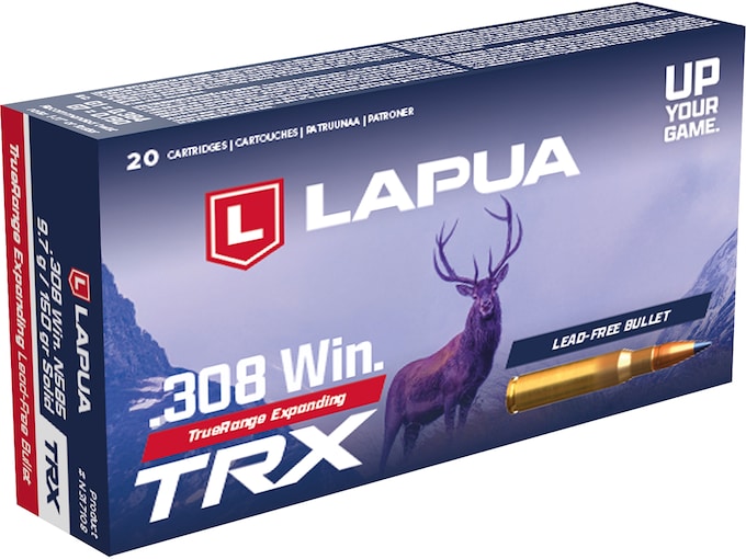 Lapua 308 Winchester Ammo 150 Grain Lapua TRX Polymer Box of 20
