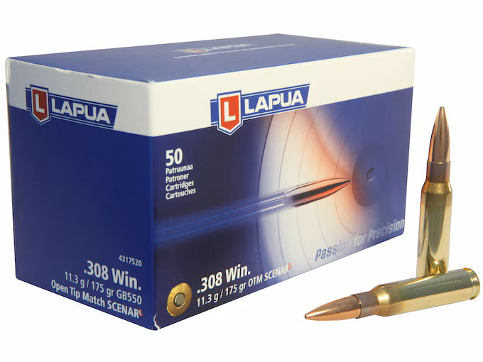 Lapua 308 Winchester Ammo 175 Grain Lapua Box of 50