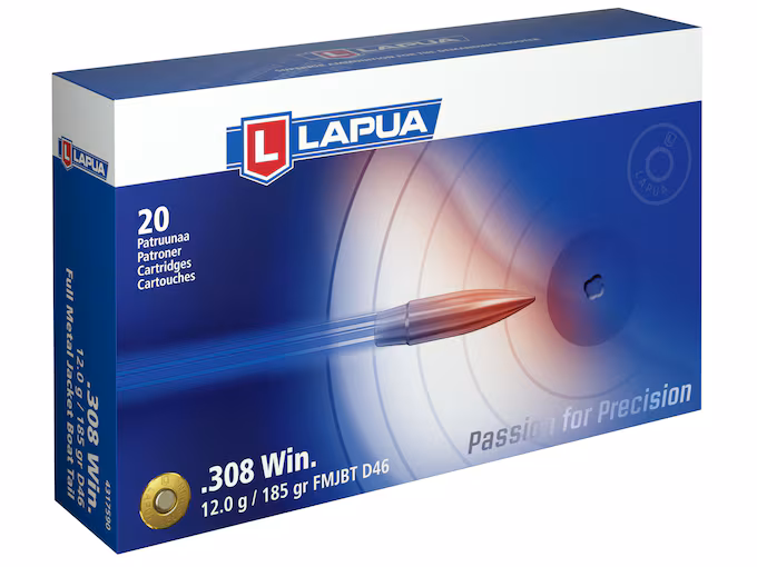 Lapua 308 Winchester Ammo 185 Box of 20