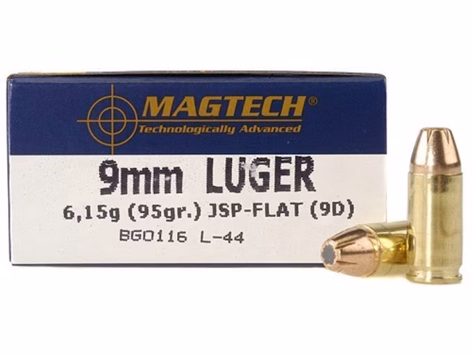 Magtech 9mm Luger Ammo 95 Grain Jacketed Soft Point