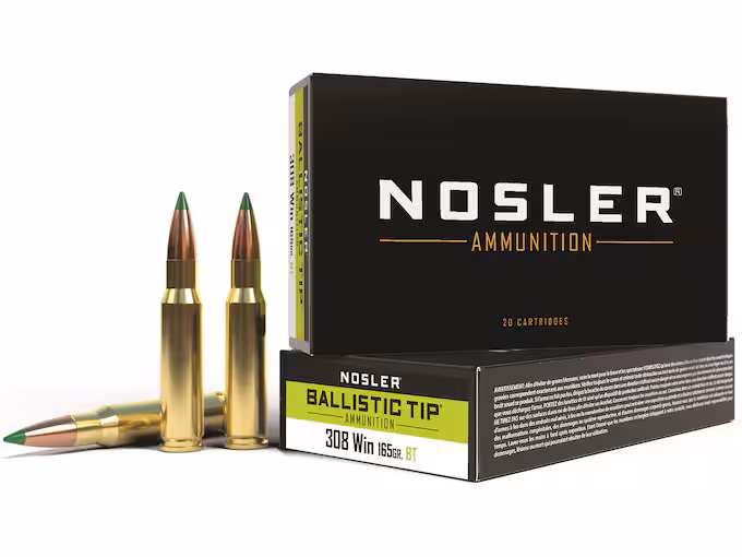 Nosler BT 308 Winchester Ammo 165 Grain Nosler Box of 20
