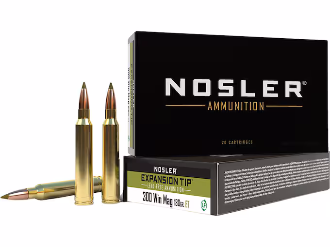 Nosler RMEF E-Tip 300 Winchester Magnum Ammo 180 Grain Expansion Box of 20