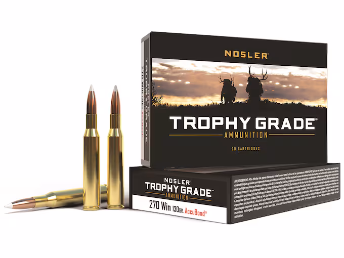 Nosler Trophy Grade 223 Remington Ammo 70 Grain Nosler AccuBond Bonded Box of 20