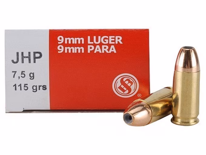 Sellier & Bellot 9mm Luger Ammo 115 Grain Jacketed Hollow Point