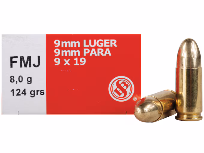 Sellier & Bellot 9mm Luger Ammo 124 Grain Full Metal Jacket