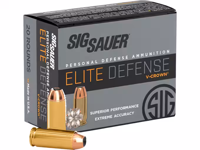 Sig Sauer 10mm Auto Ammo 180 Grain Sig V-Crown Jacketed Hollow Point