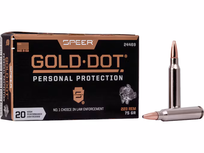 Speer Gold Dot 223 Remington Ammo 75 Grain Speer Gold Dot Bonded Box of 20