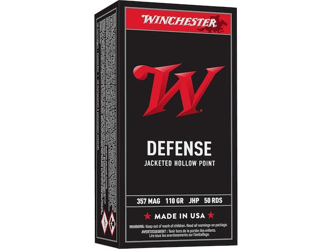 Winchester Defense 357 Magnum Ammo 110 Grain Jacketed Hollow Point
